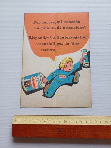 Olio Fiat illustratore Nizzoli depliant originale italiano
