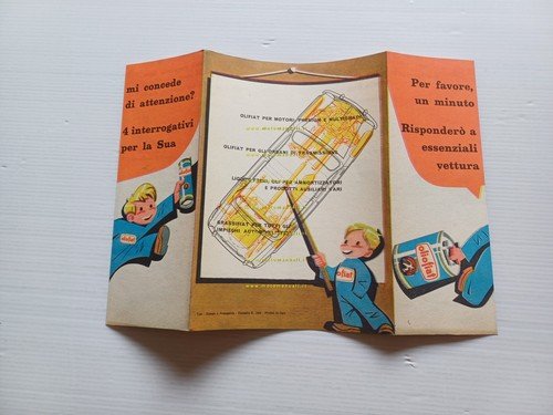 Olio Fiat illustratore Nizzoli depliant originale italiano