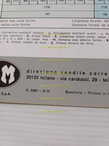 OM Carrelli Elevatori Diesel DI 35 - DIM 35 1973 …