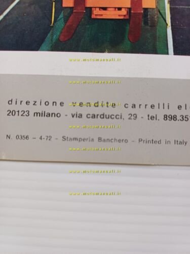 OM Carrello Elevatore Diesel Idraulico DI 65 1972 depliant originale