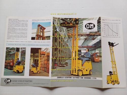 OM Carrello Elevatore Elettrico E 12 B 1972 depliant originale …