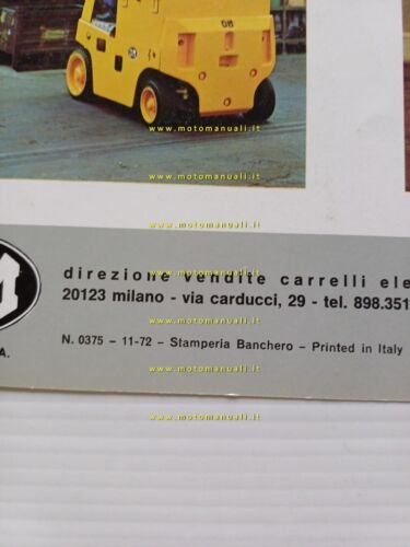 OM Carrello Elevatore Elettrico E 12 B 1972 depliant originale …
