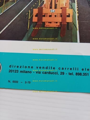 OM Carrello Elevatore Elettrico E 15 1970 depliant originale italiano