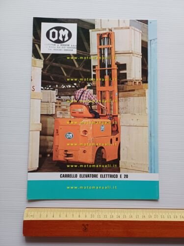 OM Carrello Elevatore Elettrico E 20 1970 depliant originale italiano