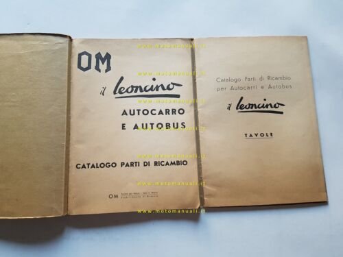 OM Lencino Autocarro - Autobus 1951 catalogo ricambi originale italiano