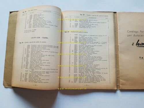 OM Lencino Autocarro - Autobus 1951 catalogo ricambi originale italiano