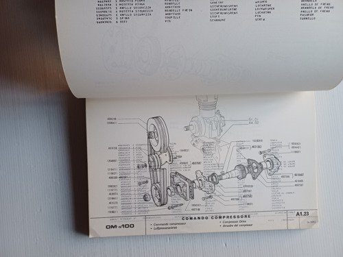 OM N 100 autocarro 1973 catalogo ricambi originale