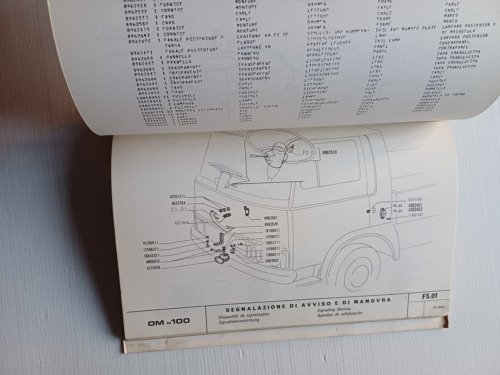 OM N 100 autocarro 1973 catalogo ricambi originale