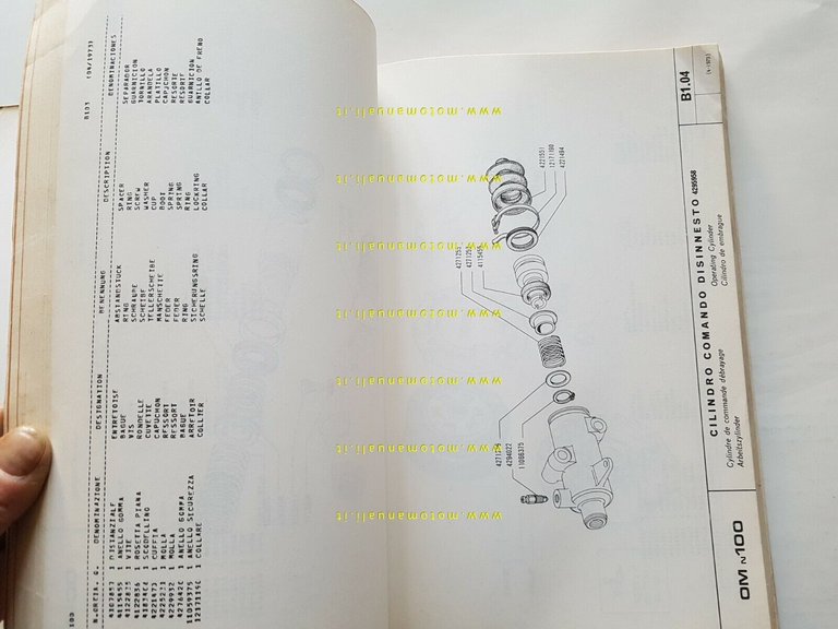 OM N 100 autocarro 1973 catalogo ricambi originale