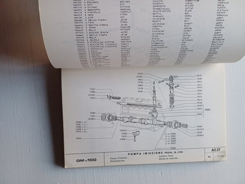 OM N 100 autocarro 1973 catalogo ricambi originale