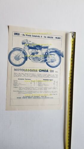 OMEA 125 Depliant anni 50 moto italiano originale Brochure