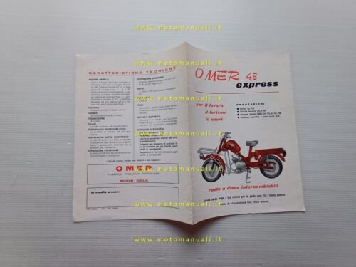 OMER 48 Express depliant anni 70 ciclomotore trasporto italiano originale