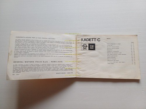 Opel Kadett C 1974 Manuale uso manutenzione originale italiano