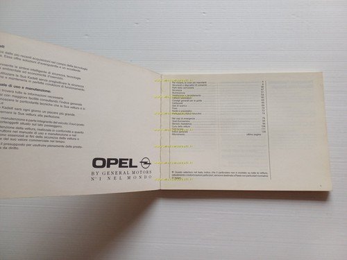 Opel Kadett modelli 1990 Manuale uso manutenzione originale italiano