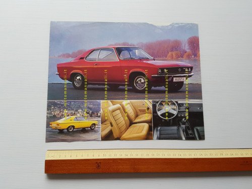 Opel Manta 1.6 S - SR 1972 depliant italiano originale