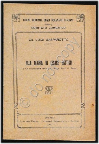 Opuscolo - Alla Gloria di Cesare Battisti - Unione Insegnanti … | Immagine principale