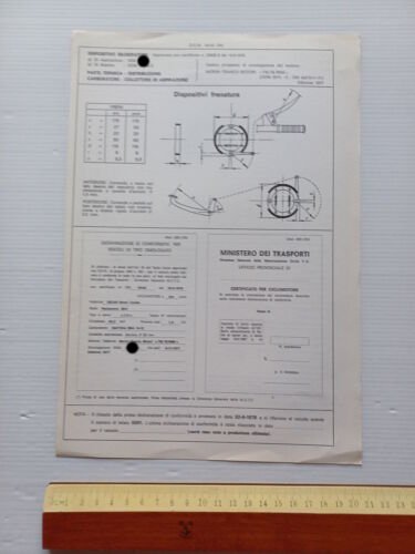 Oscar 50 Trial 1978 scheda omologazione DGM Facsimile originale