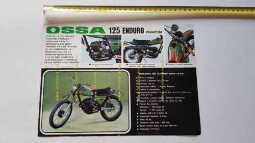 Ossa 125 Enduro Phantom 1975 depliant originale moto brochure