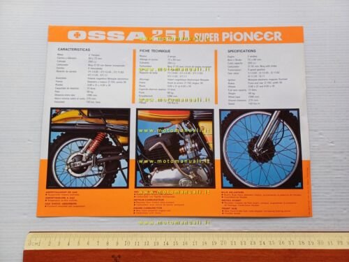 Ossa 250 Super Pioneer 1976 depliant originale