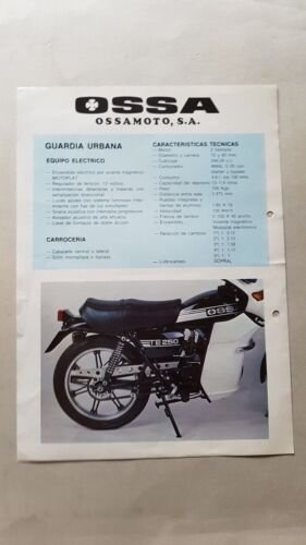 Ossa 250 TE Guardia Urbana 1982 depliant moto ORIGINALE motorcycle …