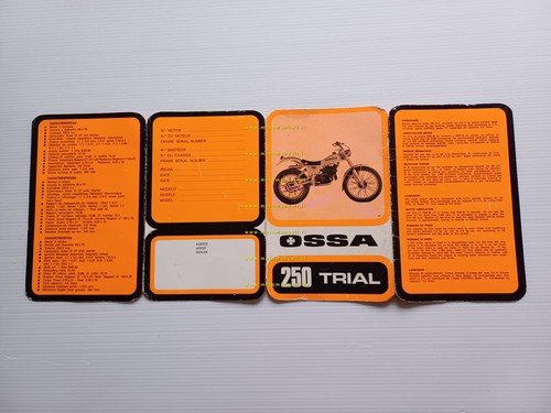 Ossa 250 Trial 1971 manuale uso manutenzione libretto istruzioni originale