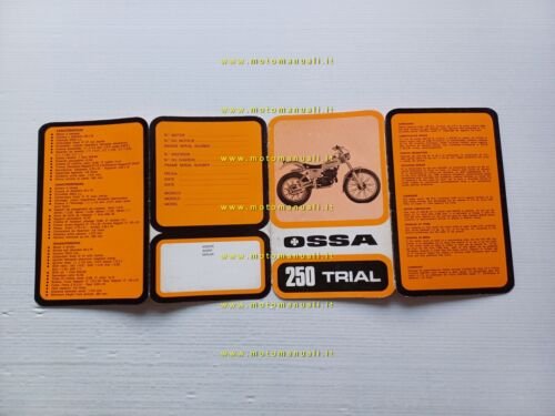 Ossa 250 Trial 1980 manuale uso manutenzione libretto istruzioni originale