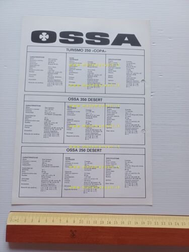 Ossa Desert 350 - Desert 250 - Turismo Copa 250 …