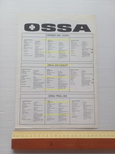OSSA produzione modelli 1981 depliant spagnolo originale