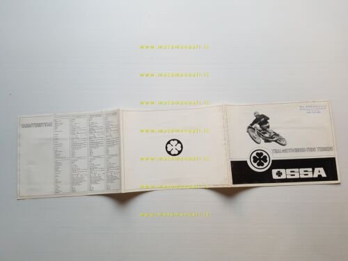 OSSA produzione modelli 250 1968 trial enduro cross depliant originale