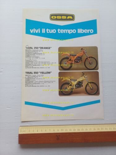 OSSA produzione modelli trial enduro 1981 depliant italiano originale