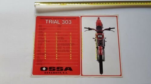 Ossa Trial 303 1984 depliant originale moto brochure