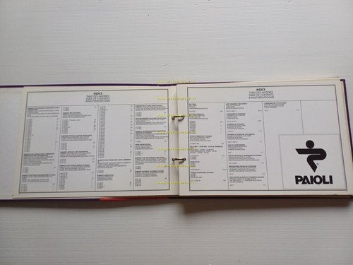 Paioli catalogo tecnico rubinetti moto anni 80 originale