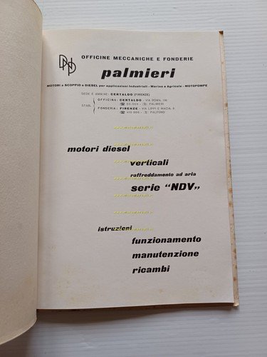 Palmieri motori industriali NDV 600-450 manuale uso+catalogo ricambi originale