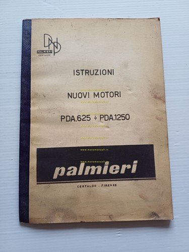 Palmieri motori industriali PDA 625 PDA 1250 manuale uso manutenzione …