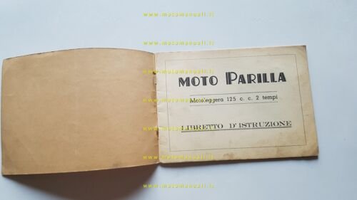 Parilla 125 1952 manuale uso manutenzione libretto originale owner's manual
