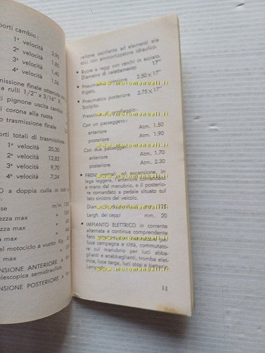 Parilla 125 Olimpia 2 Tempi manuale uso manutenzione italiano originale