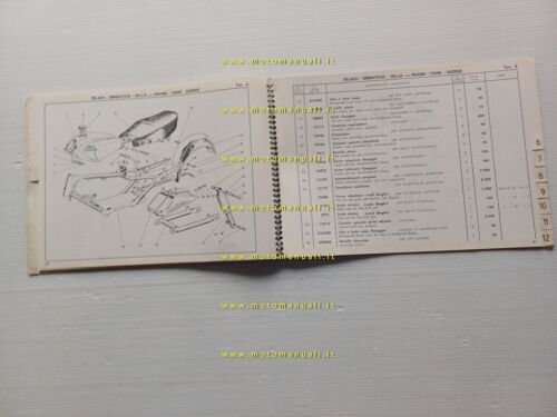 Parilla 125 OLIMPIA 2T 1958 catalogo ricambi originale