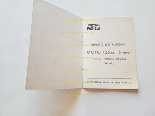 Parilla 125 Sport - Turismo Speciale -Turismo 1954 manuale uso …