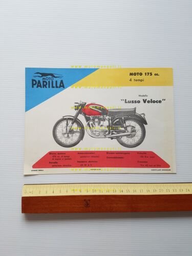 Parilla 175 Lusso Veloce 1957 depliant originale italiano