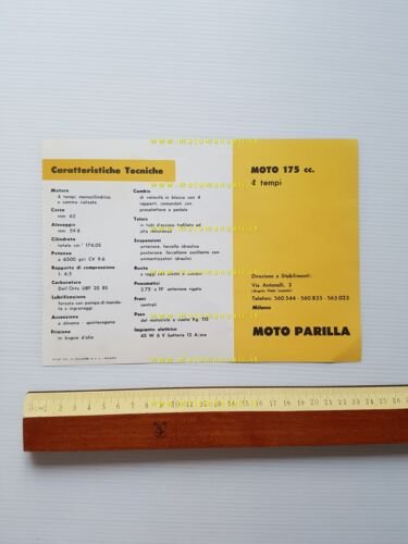 Parilla 175 Lusso Veloce 1957 depliant originale italiano