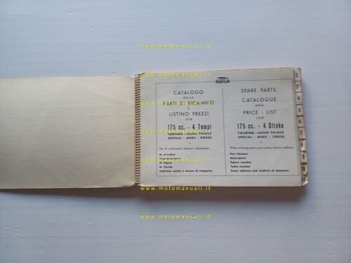 Parilla 175 Turismo- Lusso V.- Special- MSDS- Cross catalogo ricambi …