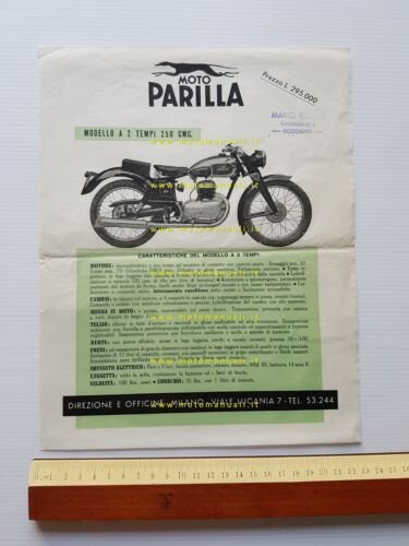 Parilla 250 2T 1950 depliant italiano originale