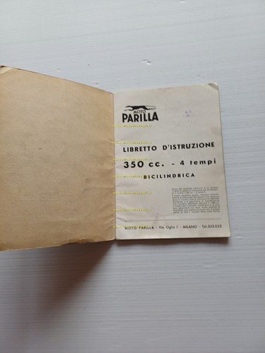 Parilla 350 manuale uso manutenzione libretto istruzioni italiano originale