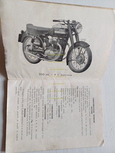 Parilla 350 manuale uso manutenzione libretto istruzioni italiano originale