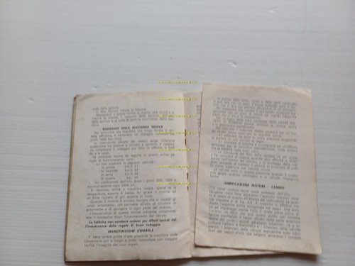 Parilla 350 manuale uso manutenzione libretto istruzioni italiano originale