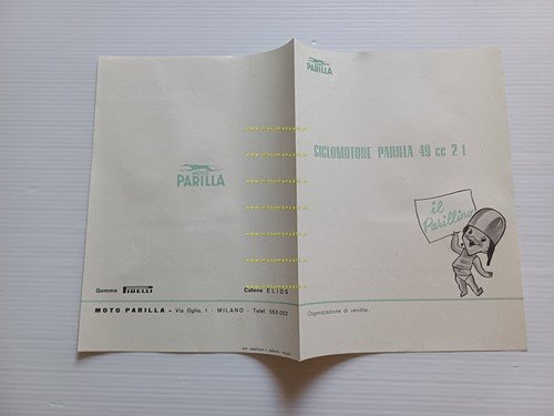 Parilla 49 Parillino 2T depliant italiano originale