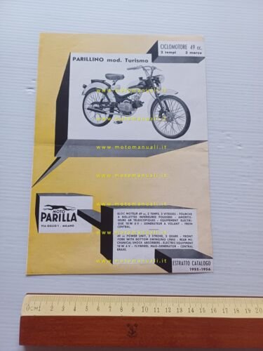 Parilla 49 Parillino Sport - Turismo 2T 1955-56 depliant inglese …