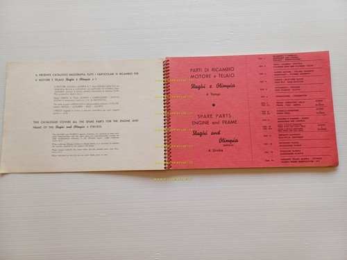 Parilla 99 SLUGHI -OLIMPIA 4T 1961 catalogo ricambi originale spare …