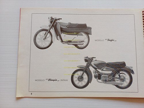 Parilla 99 SLUGHI -OLIMPIA 4T 1961 catalogo ricambi originale spare …