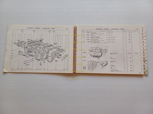 Parilla 99 SLUGHI -OLIMPIA 4T 1961 catalogo ricambi originale spare …